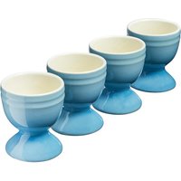 Cooks Professional Set of 4 Colourful Stoneware Egg Cups Dishwasher & Microwave Safe in Blue