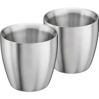 Cooks Professional Set of 2 Stainless Steel Espresso Coffee Cups Double Wall Insulated in Silver