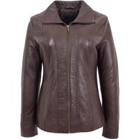 House of Leather Women's Womens Real Leather Classic Style Jacket Julia in Brown | Size: 22