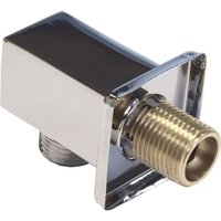 Wall Outlet Square Elbow Hose Connector Chrome Metallic