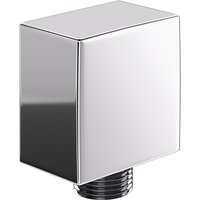 Bathroom Square Shower Hose Wall Outlet Elbow Modern Chrome Connector 1 2" BSP Metallic