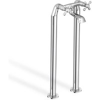 Chrome Traditional Freestanding Cross Head Bath Filler Tap