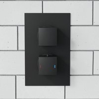 Matte Black Square 2 Way Concealed Thermostatic Shower Mixer Valve