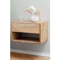 MH London Nightstand Bedside Tables & Cabinets Floating Bedside Table Solid Wood for Bedroom Idris in Natural