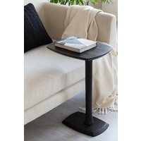 MH London 'Ellis' C Shape Handmade Solid Wood Living Room Sofa Side Table in Black