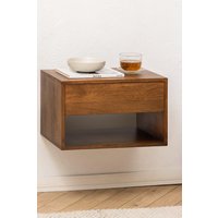 MH London Nightstand Bedside Tables & Cabinets Floating Bedside Table Solid Wood for Bedroom Idris in Walnut