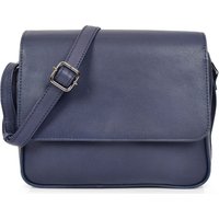 Real Cross Body Bag Flap over Organiser Style HOL324 Navy