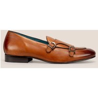 Oswin Hyde Men's Clifford Leather Monk Loafer in Tan | Size: 12