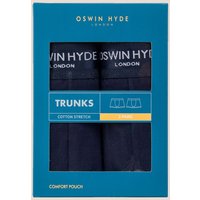 Oswin Hyde Men's Rick Cotton Boxer Trunks in Navy | Size: XL