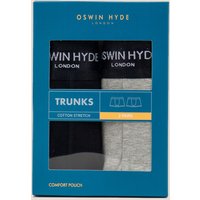 Oswin Hyde Men's Ora Cotton Boxer Trunks in Black | Size: XL