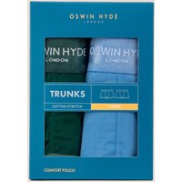 Oswin Hyde Men's Gib Cotton Boxer Trunks in Green | Size: Medium