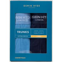 Oswin Hyde Men's Lorn Cotton Boxer Trunks in Navy | Size: Small