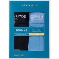 Oswin Hyde Men's Ed Cotton Boxer Trunks in Black | Size: Large