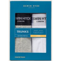 Oswin Hyde Men's Bart Cotton Boxer Trunks in White | Size: XL