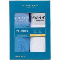 Oswin Hyde Men's Ivor Cotton Boxer Trunks in White | Size: Medium