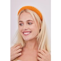 My Accessories London Women's Solid Beaded headband in Orange