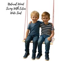 Novecrafto Wooden Tree Swing Seat 70cm Long for Indoor Or Outdoor - Perfect For Kids Teens & Adults in Natural
