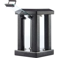 Novecrafto Large Granite Memorial Lantern Funeral Cemetery Grave Ornaments in Black