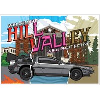Back To The Future 40th Anniversary Hill Valley Limited Edition & Numbered A3 Art Print