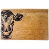 Selbrae House 30cm Oak Board - Jersey Cow in Light Brown