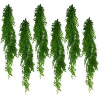 Leaf 6 x 100cm Artificial Hanging String of Pearls Fern Plant Light Green | Size: 6 x 100 cm