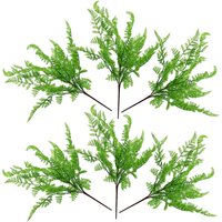 Leaf 6 x 50cm Artificial Southern Wood Fern Bush Dark Green Plant | Size: 6 x 50 cm