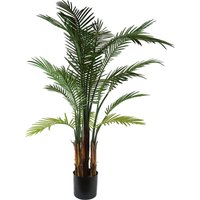 Leaf 125cm UV Resistant Raphis Palm Tree with Natural Trunk in Green