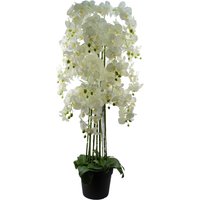 Leaf 150cm Giant White Orchid Plant - Artificial - 189 flowers REAL TOUCH in Green