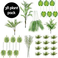 Leaf Pack of 38 Foliage Stem Plants - Leaves & Palm Trees in Green