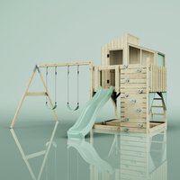 PolarPlay Climbing Tower & Playhouse Swing Geir Sage