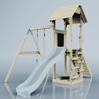 PolarPlay Tower Wooden Climbing Frame Swing Destin Mist
