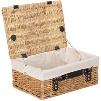 Red Hamper Wicker 36cm Picnic Basket with Cotton Lining in Natural