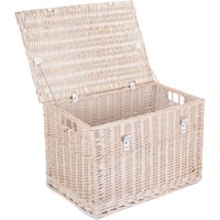Red Hamper Wicker 61cm White Wash Chest Picnic Basket in Natural