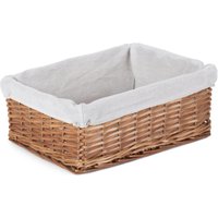 Red Hamper Wicker Double Steamed Storage Basket with White Lining | Size: Medium