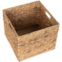 Red Hamper Water Hyacinth Water Hyacinth Square Storage Basket in Brown | Size: Small
