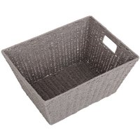 Red Hamper Wicker Antique Wash Square Hessian Lined Log Basket in Brown