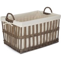 Red Hamper Cotton Lined Malmo Openwork Laundry Basket in Brown