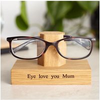 MijMoj Design Eye Love You Mum - Solid Oak Glasses Stand in Light Oak