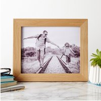 MijMoj Design Solid Oak Photo Frame 10" x 8" - Wooden Picture Frame for Wall or Freestanding Display in Light Oak