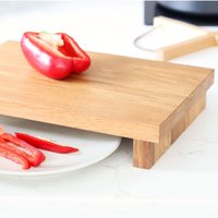 MijMoj Design Raised Solid Oak Chopping Board 30cm x 25cm in Light Oak | Size: 30 cm x 25 cm