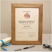 MijMoj Design Solid Oak A4 Certificate or Picture Frame - Graduation, Award, & Photo Display in Light Oak