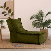 icon Dolce Lounger Bean Bag Olive Green Velvet Bean Bag Chair