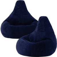 icon Dalton Cord Adult Bean Bag Chair, Set of 2 in Navy