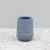 Primrose Tall Round Flower Planter Outdoor Patio Plant Pot 37cm in Grey