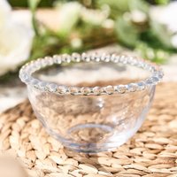 Dibor Set of 4 Bella PerleGlassware Side Bowls, Trifle Bowl & Dessert Bowls H7 x W13cm in Clear | Size: Medium