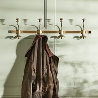 Dibor Vintage Style Duke Long Antique Brass Metal Coat Holder Wall Hooks in Gold | Size: 800mm