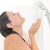 Alivio 360 Degree Rotating Shower Head Built in Turbo Fan for Water Boost in Metallic Silver