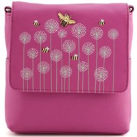 Mala leather Women's Moonflower Bee Floral Leather Mini Crossbody Bag in Pink | Size: Small