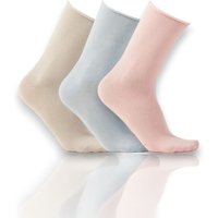Alse Studio Women's 3Pair Modal Rich Super Soft Seamless No Elastic Ankle High Socks in Baby Pink | Size: 4-7