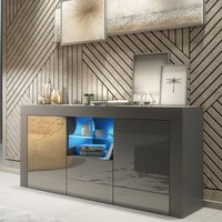 Sideboard LED Lighting & Gloss Doors 145cm